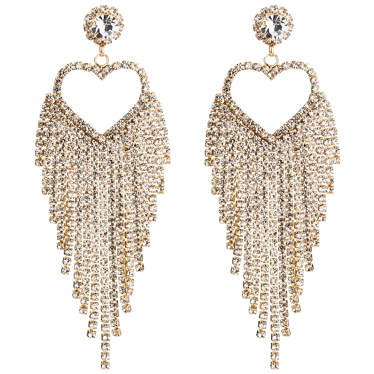 

Creative Love Acrylic Diamond Claw Chain Tassel Earrings Women's Jewelry