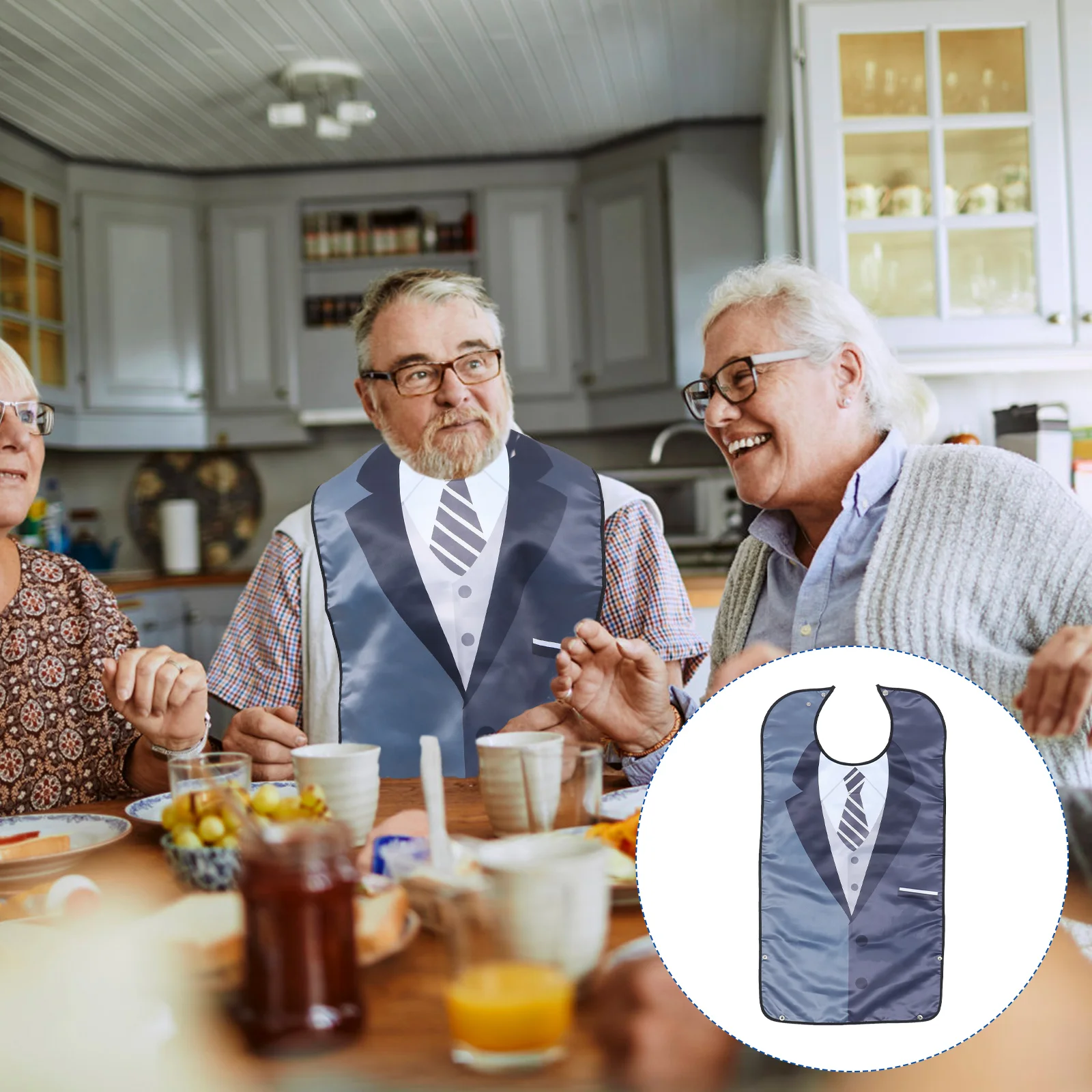 Washable Dining Bibs Clothing Protector Waterproof Elderly