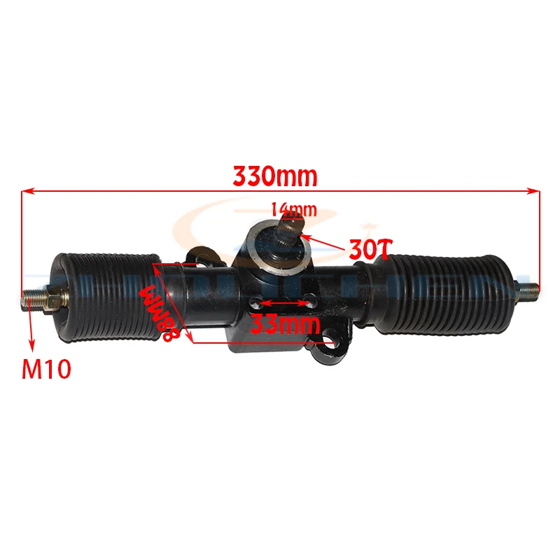 330mm karting thread DIY professional parts metal vehicle accessories steering gear pinion assembly durable solid shaft frame