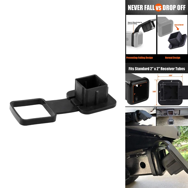 

2 Inch Trailer Hitch Cover Plug Tow Cap For Toyota Ford Jeep Chevrolet Nissan Dodge Rubber Receiver PT228-35960-HP