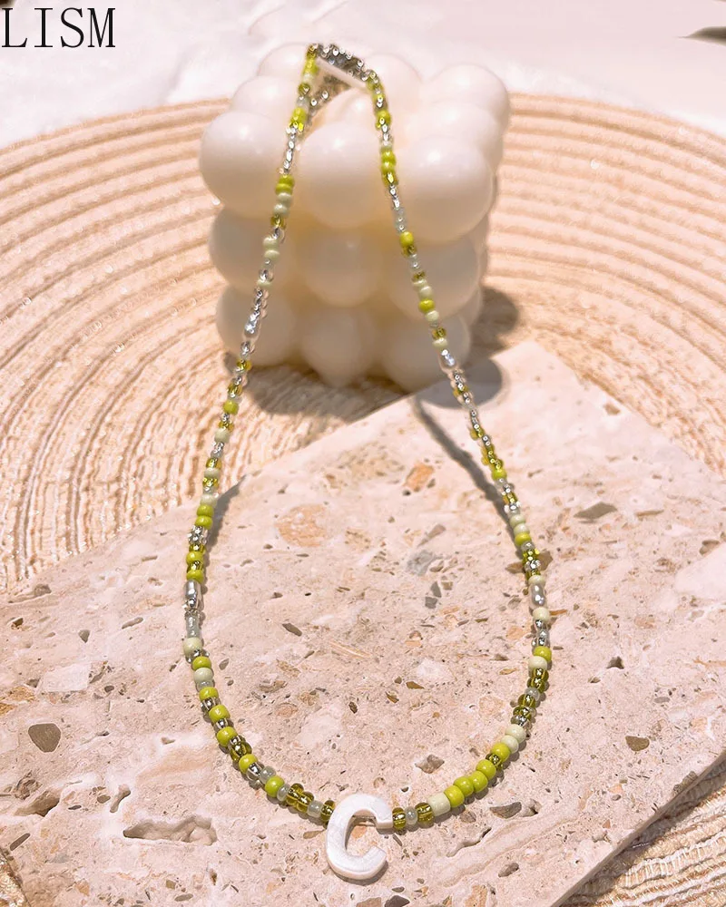 Мужское ожерелье с цветными бусинами и 26 буквами богемное модное женское в стиле