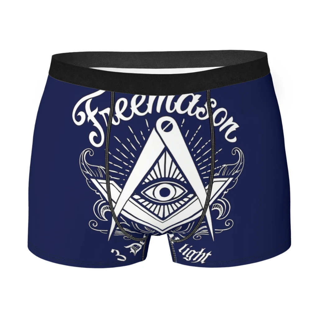 

Masonic Lodge 2B1 Ask1 Square Compass Mason Symbol Freemason Underpants Homme Panties Men's Underwear Print Shorts Boxer Briefs