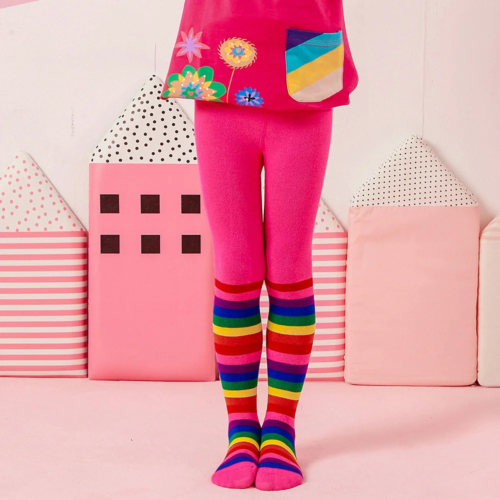 DXTON Детские балетки в радужную полоску хлопковые нейлоновые акриловые