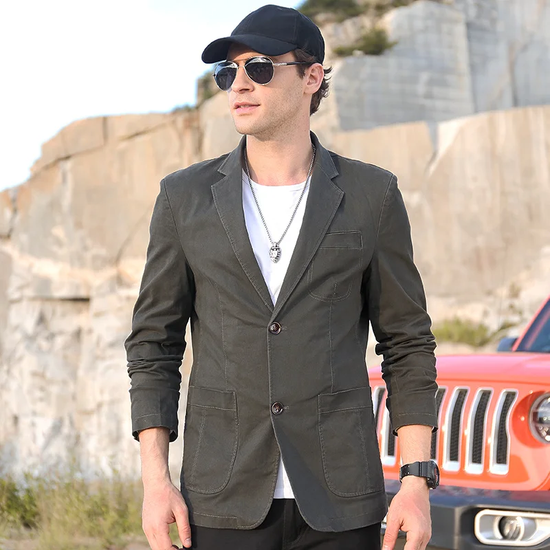 

Spring and Autumn Suit Men's Single Western Coat Loose Middle-Aged and Young Business Casual Western Coat Leisure Suit suit men