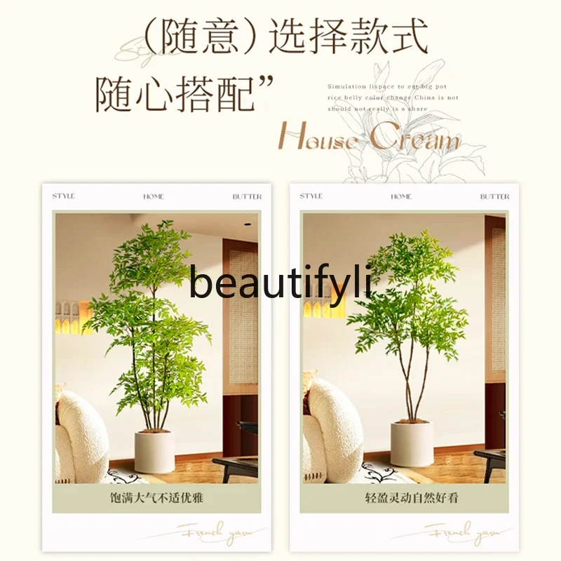 Имитация зеленого растения Наньтанского бамбука большое растение в горшке