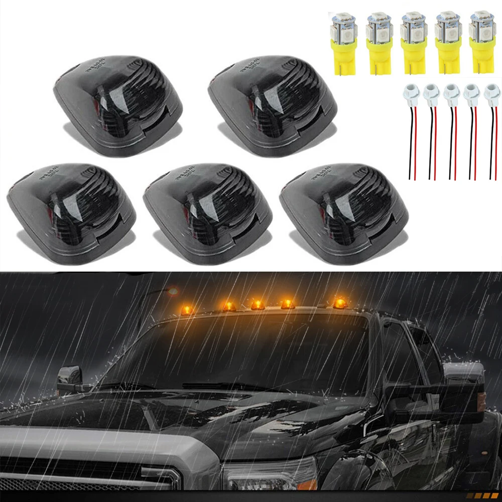 Габаритные огни на крышу кабины 10 светодиодов 5 шт. ходовые янтарного цвета