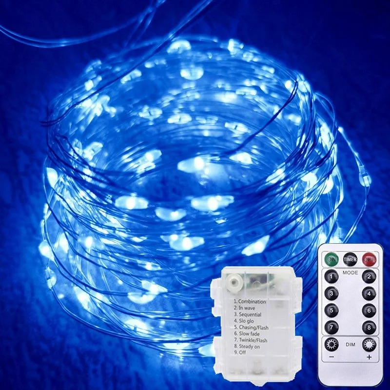 

LED Fairy Lamp 20M Waterproof AA Battery Remote Copper Wire Lamp Outdoor Party Decoration Light String Garland Christmas Wedding