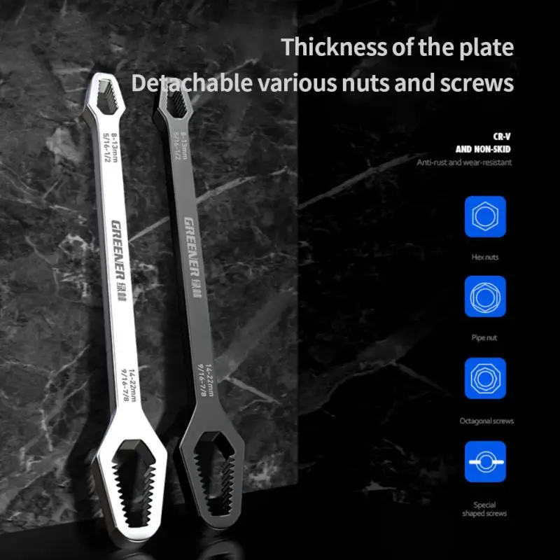 

Universal Torx Wrench Double End Wrench Adjustable 8-22mm Ratchet Wrench Spanner For Bicycle Motorcycle Car Repairing Tools