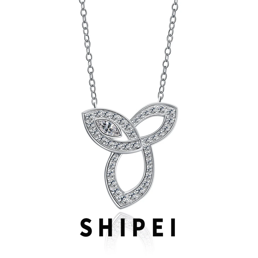 

Женская цепочка с кулоном SHIPEI, из серебра 925 пробы, с белым сапфиром