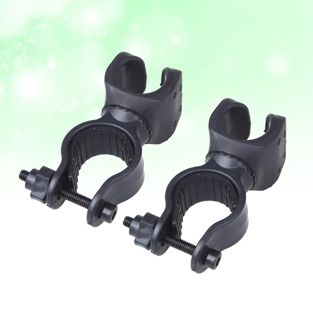 

2pcs Adjustable 360 Degree Rotatable Clamp Flashlight Holder Mount Bike Cycling Grip(Black)