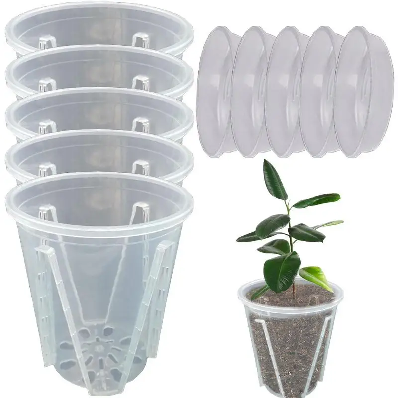 

Garden Transparency Nursery Pots Planting Nutrition Cup Orchid Propagation Container Nutrition Bowl Flowers Pot With Air Holes