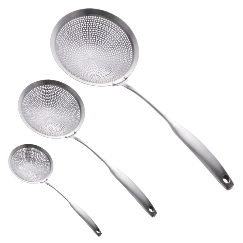 

JEYL Stainless Steel Colander Sifter Scoop Hot Pot Slotted Spoon Mesh Strainer Flour Sieve Oil Strainer Kitchen Tools