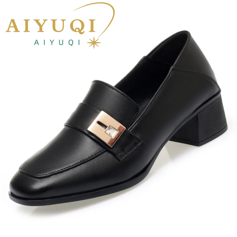 AIYUQI Women Dress Shoes 2023 Fall New Genuine Leather Ladies Office Shoes Large Size Women Work Shoes