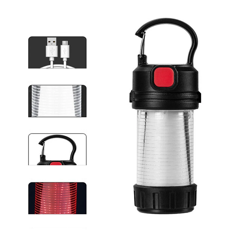 

Lamp Camping Light Outdoor Portable Professional Rechargable Red Light Tent Lamp Useful Waterproof White Light