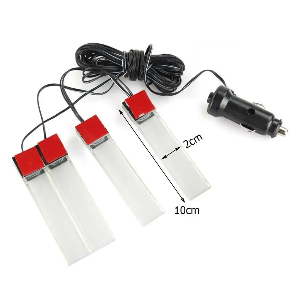 Модные синие автомобильные атмосферные лампы для салона 12 В 4 светодиода