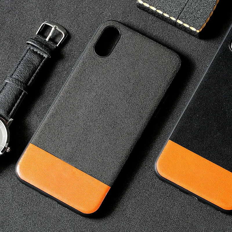 

Phone Cases For iPhone 6 6S 7 8 Plus 11 Pro X Xs Max Case Oil wax leather Stitching Suede Back Cover For iPhone 6sp 7p 8p case