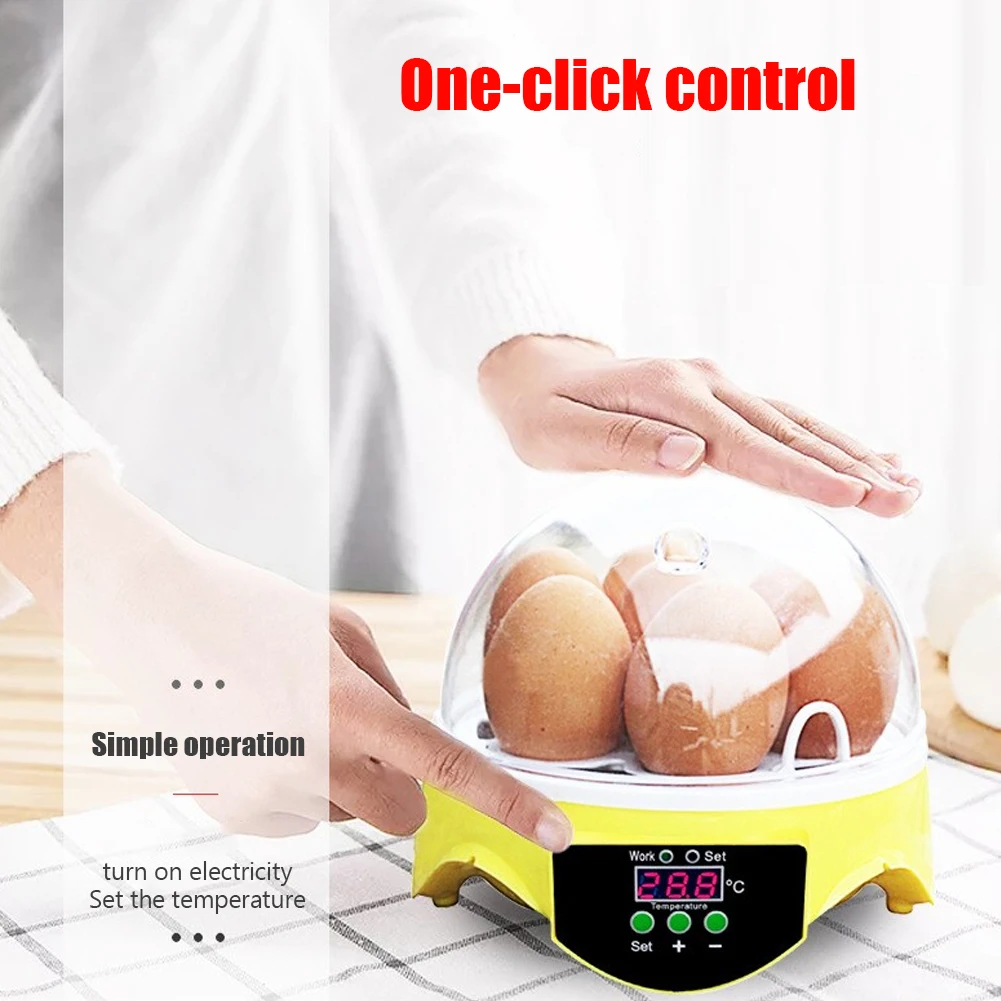 

7 Eggs Chicken Bird Incubator Home Incubation Brooder Tools Eggs Hatching Automatic Intelligent Brooder Machine US/EU Plug