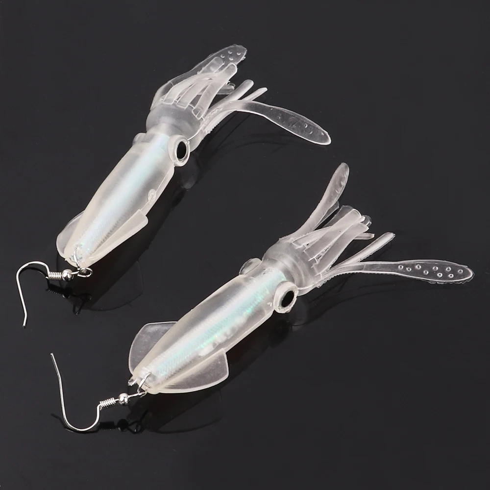 Серьги-подвески серебристые женские ювелирные украшения в форме кальмара