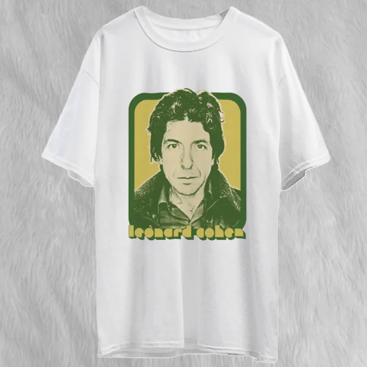 Футболка в стиле ретро: Леонард Коэн Канада зеленый 80-х
