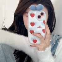 fashion red heart bow case for iphone 13 pro max 12 pro max 11 pro max iphone x xr xs max soft cover