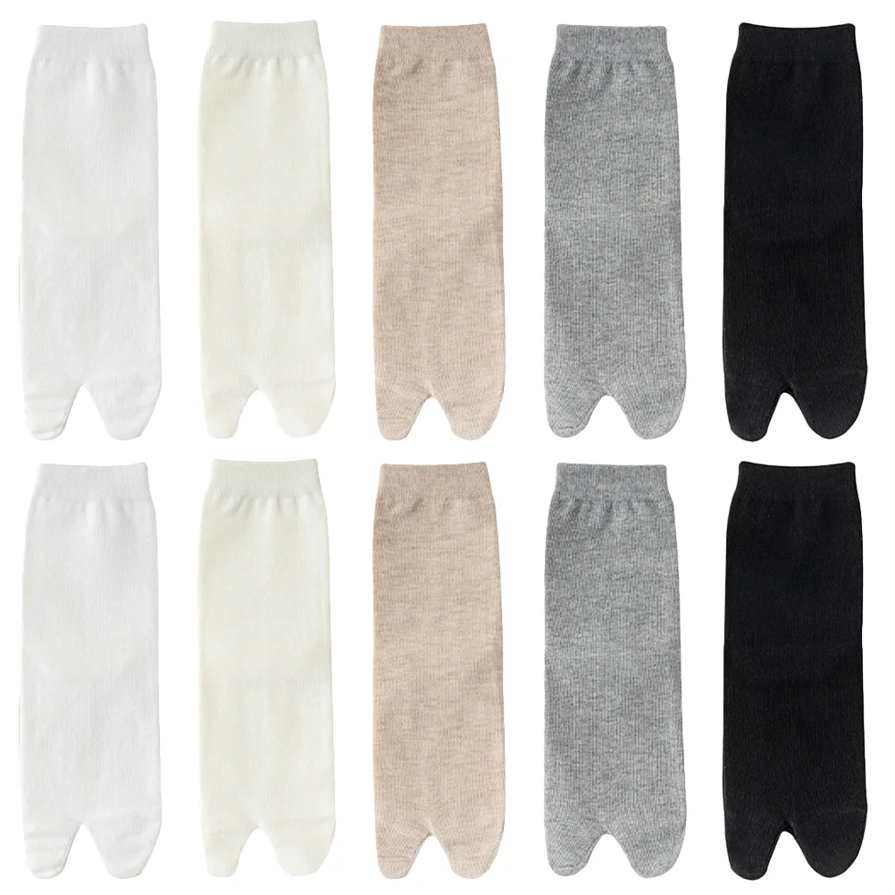 

5 Pairs Features Socks Women Tabi Sock Vericose Socks Women Toe Socks Women Cotton Socks Tabi Elastic Cotton Socks Japanese