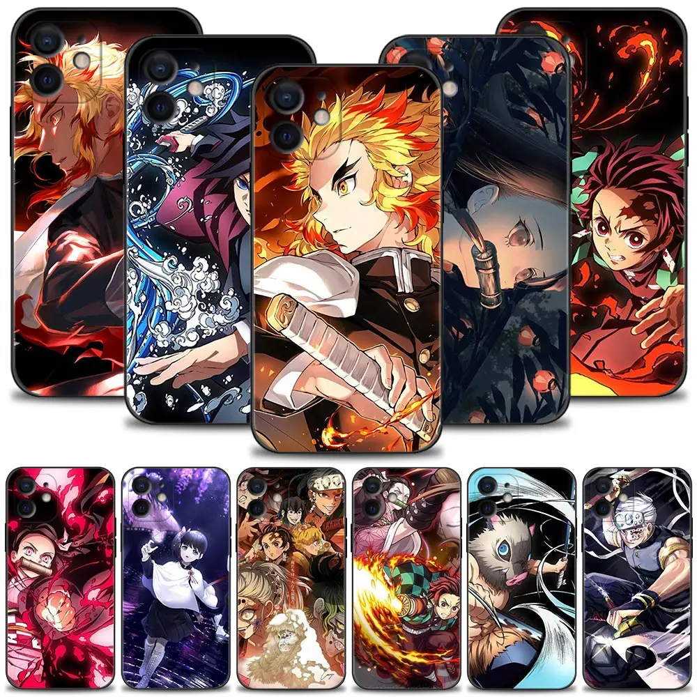 

Phone Case For iPhone 14 13 12 11 Pro Max 7 8 6 6S Plus XS Max XR X SE2022 13 12 Mini 5 5S Coque Demon Slayer Kimetsu No Yaiba