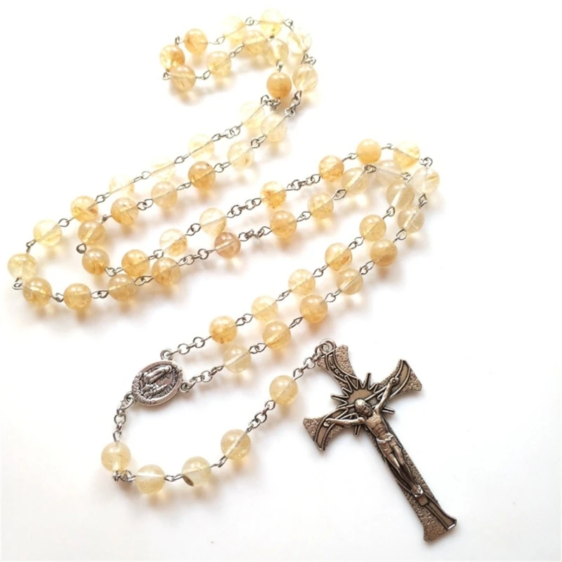 Четки Распятие Крест Ожерелье Натуральные Бусы Католический Ювелирный Подарок