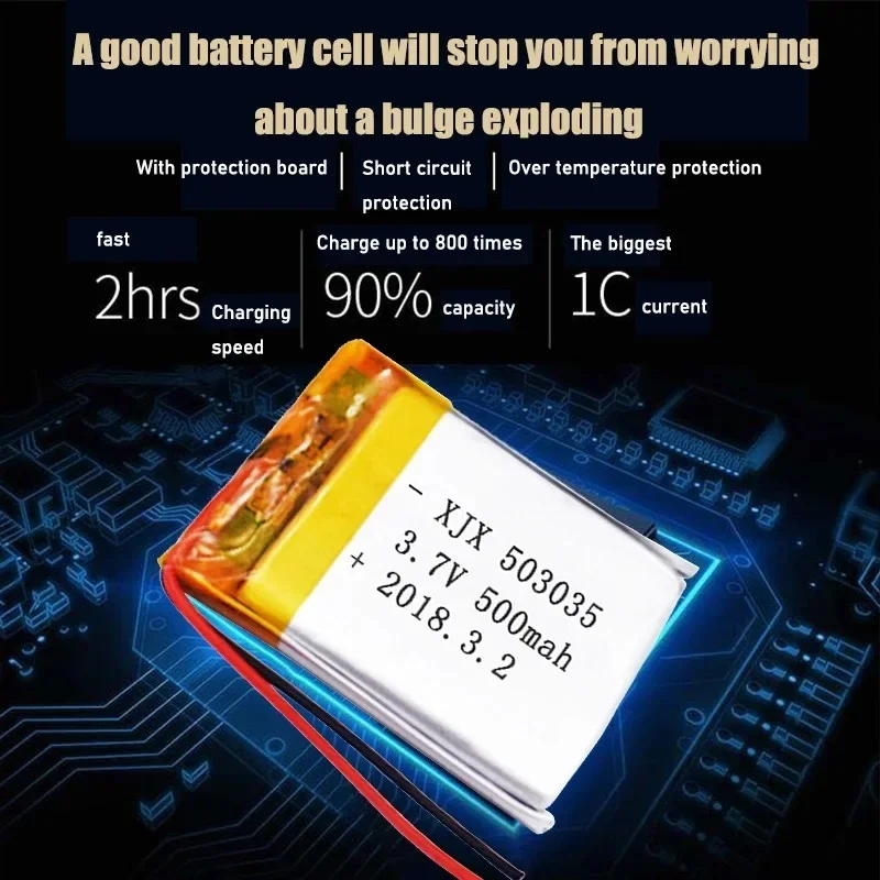 Полимерные аккумуляторные батареи 503035 Аккумулятор 500 мАч 3 7 В для мобильного