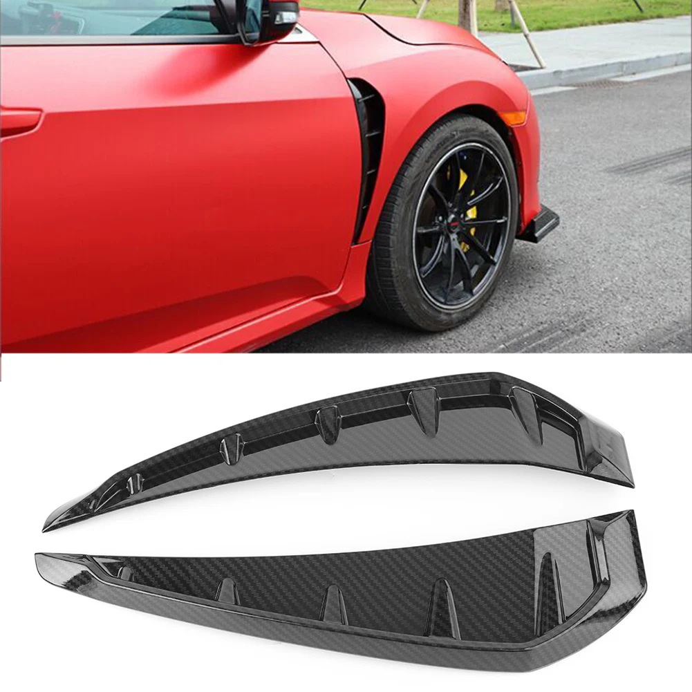 

Carbon Fiber Car Shark Grille Air Flow Side Vent Exterior Grill Decoration For Honda Civic 2016 2017 2018 2019