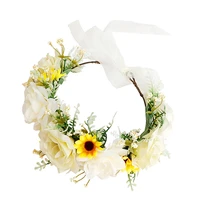 rose headband floral hairband bridal floral hair crown garland headpiece