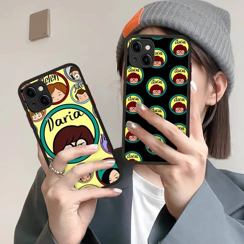 

Anime D-Daria Phone Case for iPhone 14 11 12 13 Mini Pro Max 8 7 Plus X XR XS MAX Translucent Matte Cover