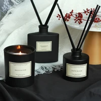 120ml high end black glass bottle aromatherapy gift box bergamot chamomile ebony rose fragrance home decoration reed diffuser