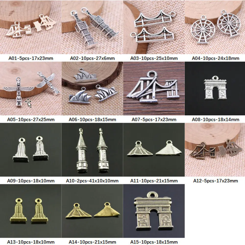 

New Arrival Tourist Architecture Charms For Jewelry Making Gifts For Women