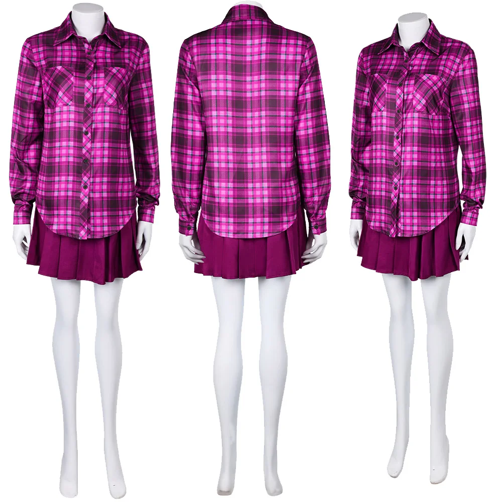 Костюм для косплея Cady Heron фантазия 2024 фиолетовая клетчатая рубашка средних