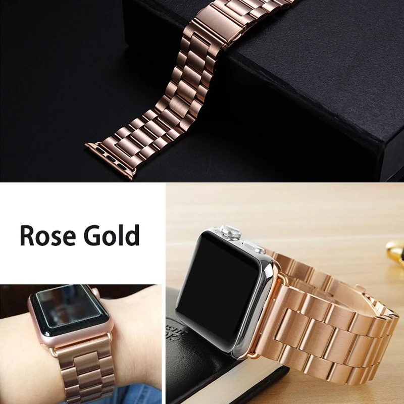 Stainless Steel Strap for Apple Watch 5 Band 44mm 42mm Watchband Bracelet Band for Iwatch Series 3 4 Se 6 7 45mm 41mm 40mm 38mm