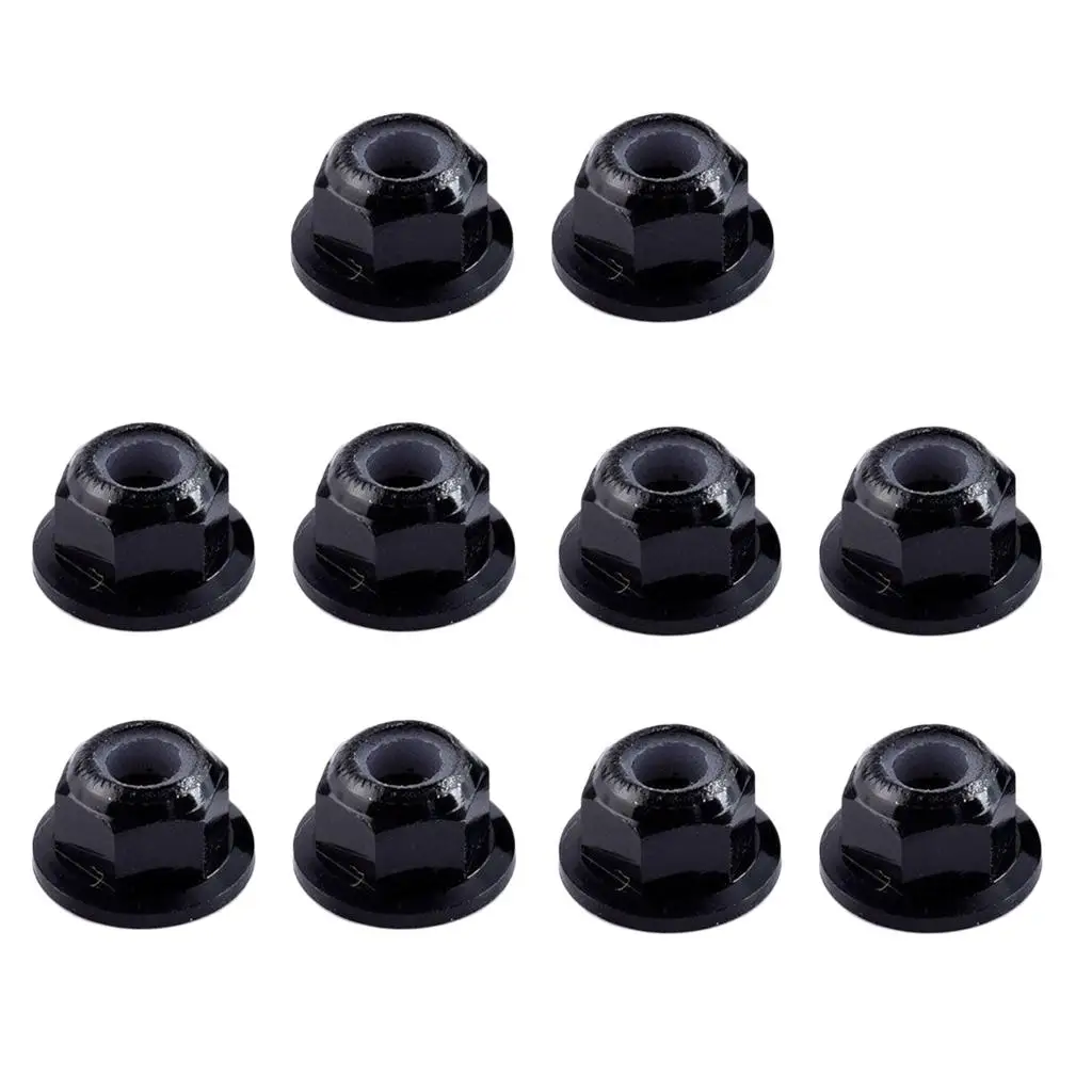 

10pcs Black Steel M4 4mm 1/10 RC Vehicle Fastener Nuts Wheel Tires Accessory