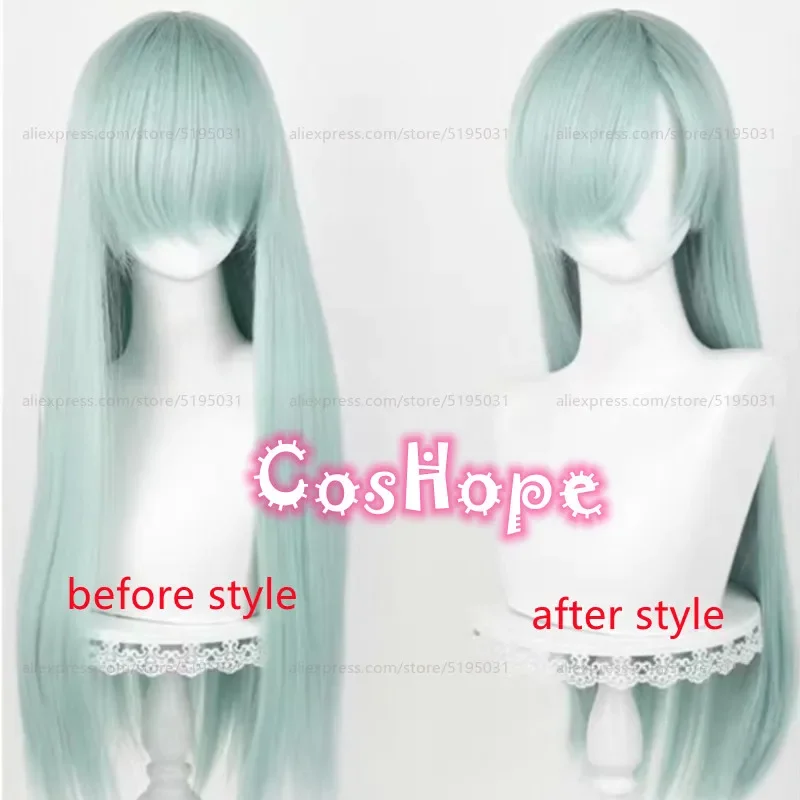 Парик для косплея Элизабет Лайонс длинный голубой парик 78 см аниме термостойкие