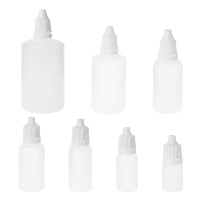 

Eye Liquid Dropper Container 5-100ml Fillable Squeezable Dropper Bottles for Sample Liquid Reagent Lab Drops Cosmetics