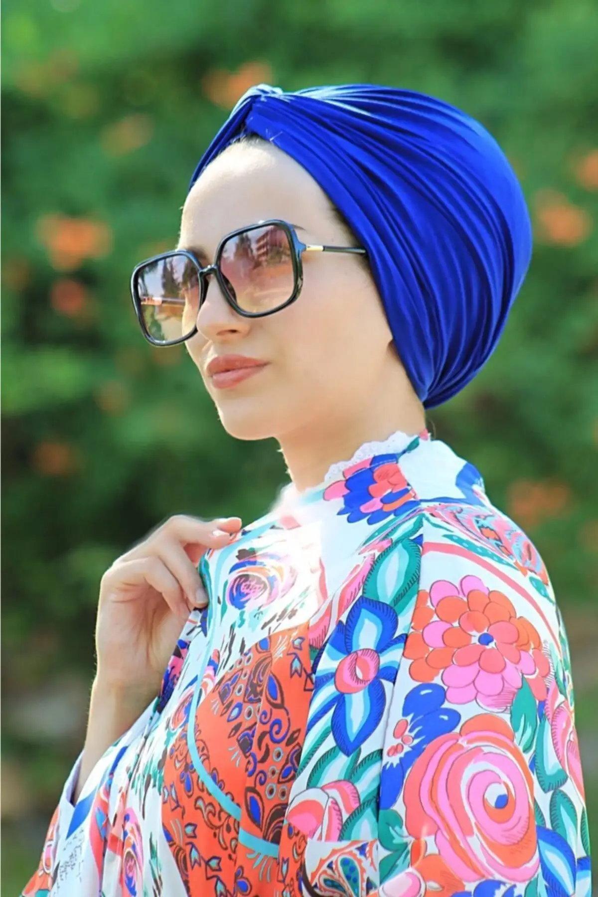 Женская голубая шаль Sax из готовой песчаной ткани шарф-хиджаб тюрбан