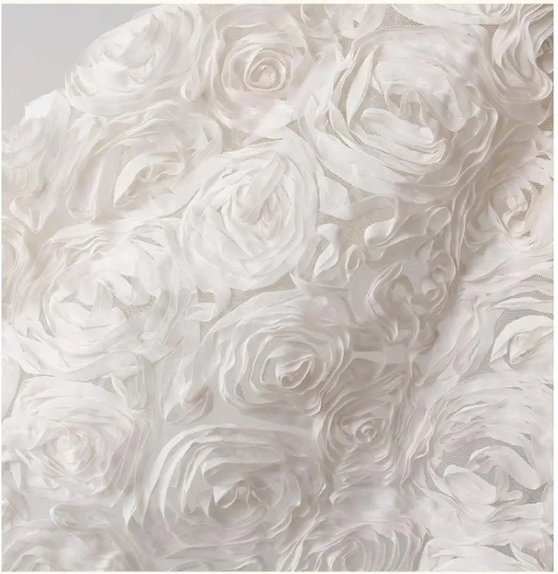 Прозрачная сетка 3D Роза вышитая ткань Модная креативная дизайнерская