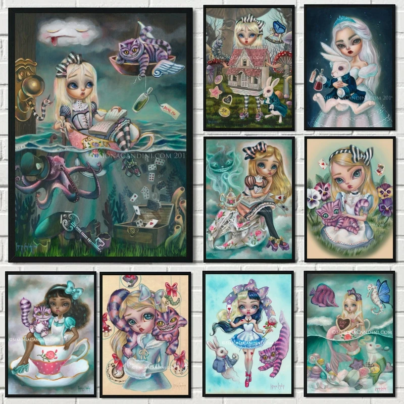 

Alice In Wonderland 5D DIY Diamond Painting Mosaic Embroidery Cartoon Big Eyes Girl Art Cross Stitch Home Decor Children Gifts