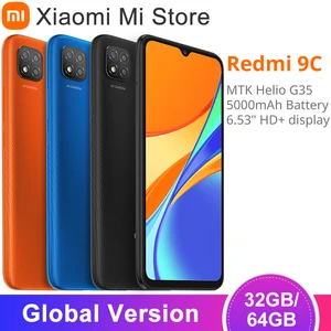Смартфон Xiaomi Redmi 9c, телефон, 2 Гб ОЗУ 32 Гб ПЗУ, MTK Helio G35, тройная камера 13 МП, аккумулятор 5000 мАч, зарядка 10 Вт