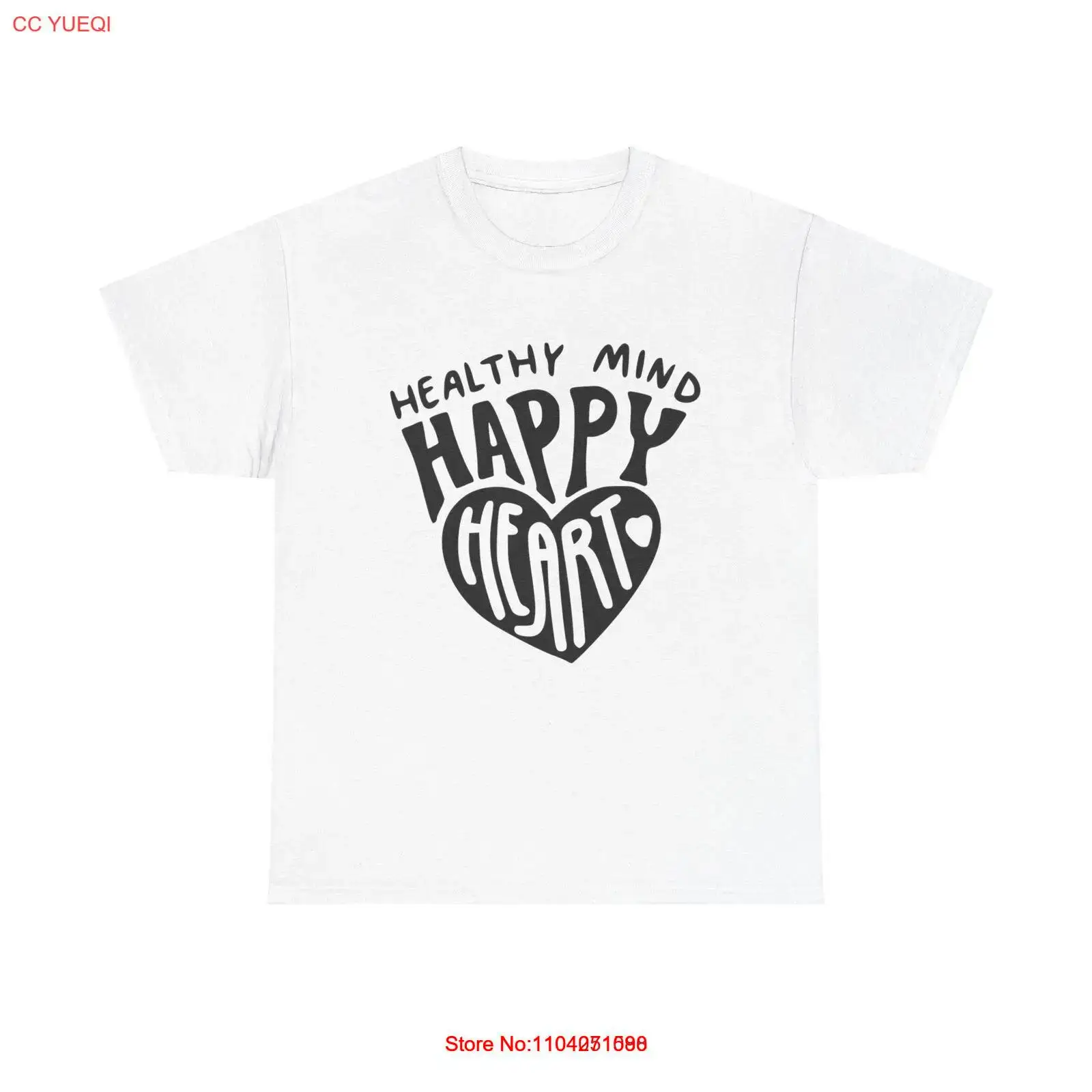 Healthy Mind Happy Heart T-Shirt - mental health awareness self-care positivity