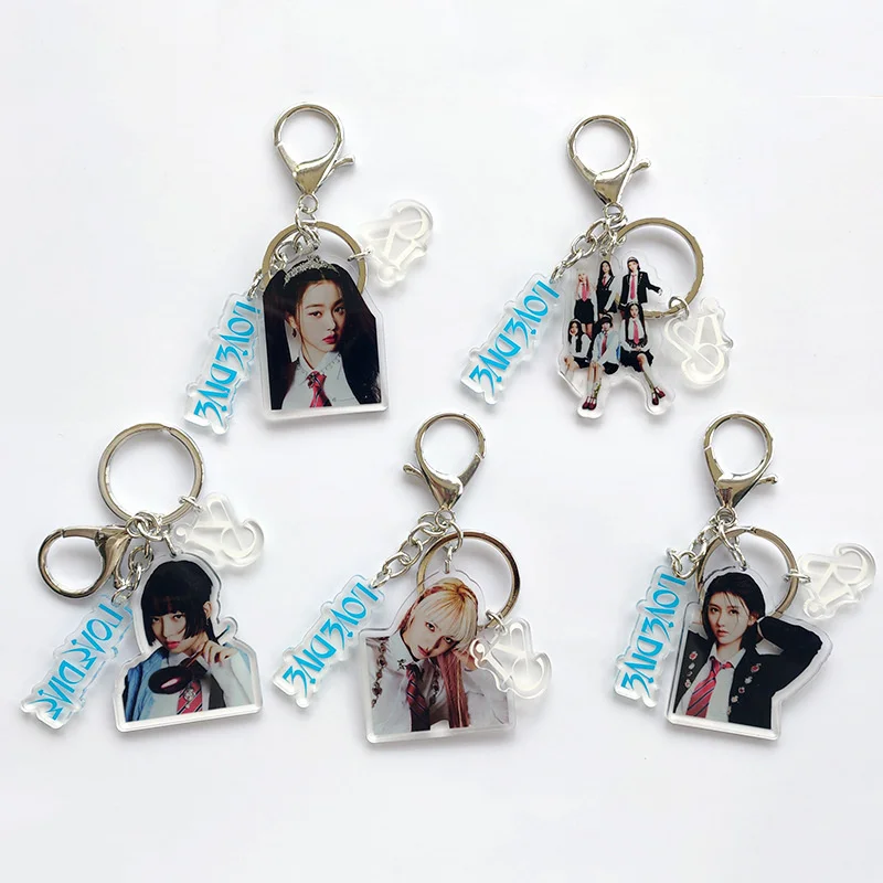 

Kpop IVE New Album Creative Acrylic Double-sided Key Chain 3-piece Set Accessories Pendant Key Ring Accessories Accessories LIZ