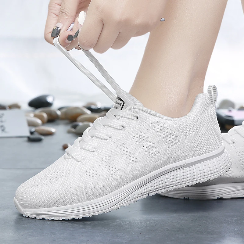 Womens Sneakers Breathable Couples Running Shoe Lace Up  Lightweight Outdoor Tennis Sports Shoe