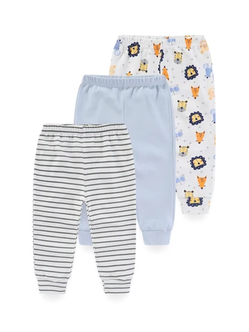 Kiddiezoom/штаны для малышей с героями мультфильмов 3 комплекта, длинные брюки для мальчиков и девочек мягкая хлопковая одежда для малышей от 0 до 24 месяцев