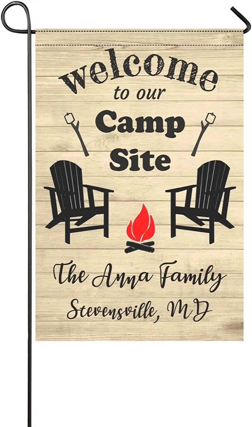 

Custom Camper Flags Personalized Camping Garden Flag Welcome To Our Campsite RV Flag for Outdoor Yard House Banner Home Lawn