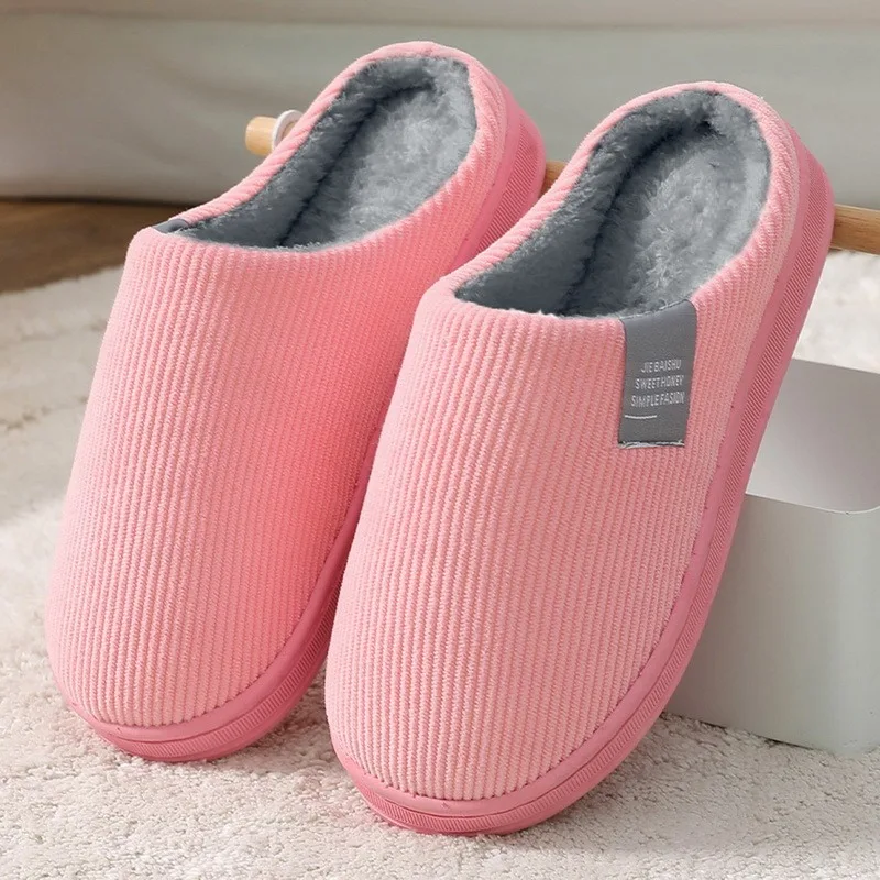 2022 New Women Indoor Slippers Warm Plush Home Slipper Anti Slip Autumn Winter Shoes House Floor Soft Slient Slides for Bedroom