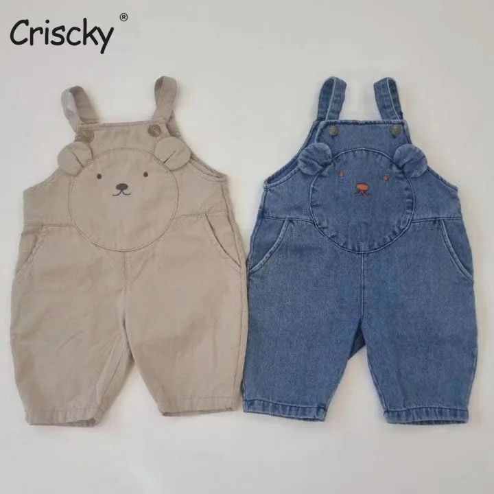 

Criscky 2022 Autumn Toddler Boys Girls Long Pants Denim Overalls Kids Baby Jeans Jumpsuit Clothes Clothing Outfits Trousers