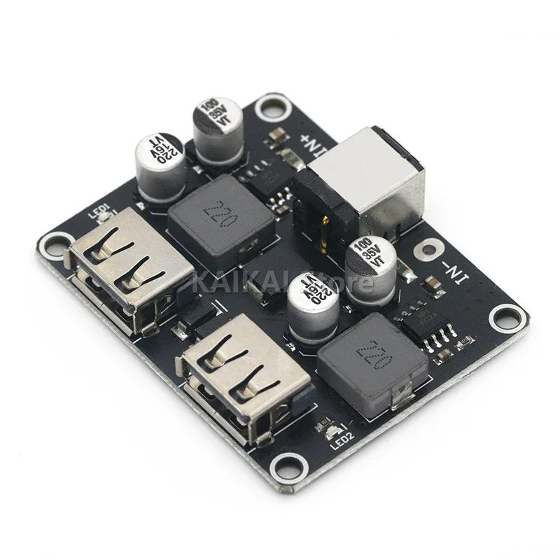 Двойной 2 двойных USB-модуля быстрой зарядки вход 6 В-30 В один порт 24 Вт поддержка QC2.0